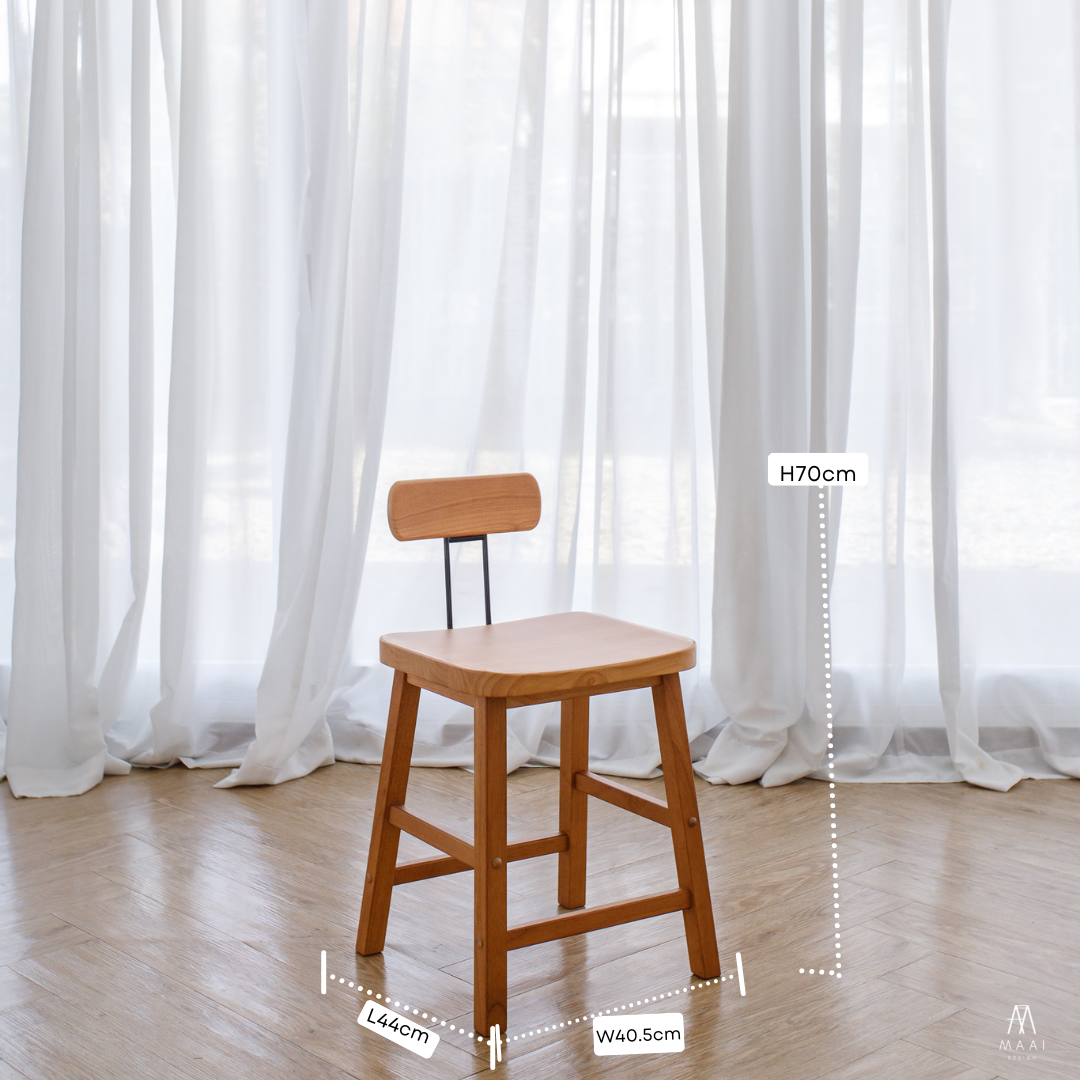 MAAI Design Mazeru stool ที่นั่งสูง45cm เก้าอี้นั่งสตูล สไตล์ญี่ปุ่น พร้อมพนักพิง