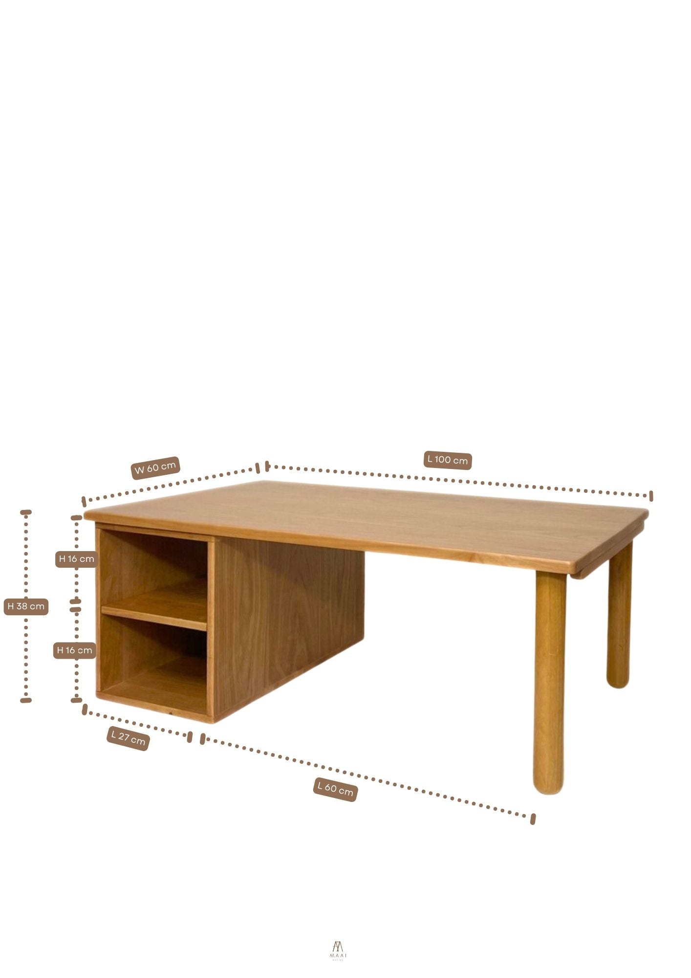 MAAI Design Hokan Coffee Table โต๊ะกลางโซฟา ไม้จริงทั้งตัว มีที่เก็บของ2ช่อง สไต