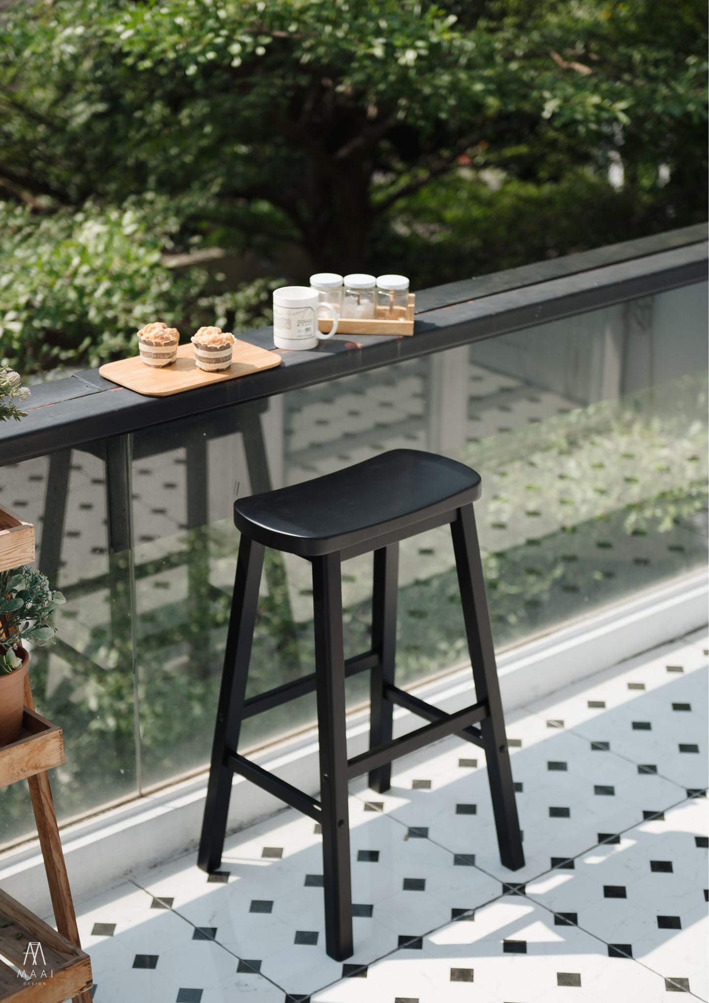 MAAI Design Basuru stool 03203 เก้าอี้นั่งสตูลสูง เก้าอี้บาร์ ประกอบสำเร็จ