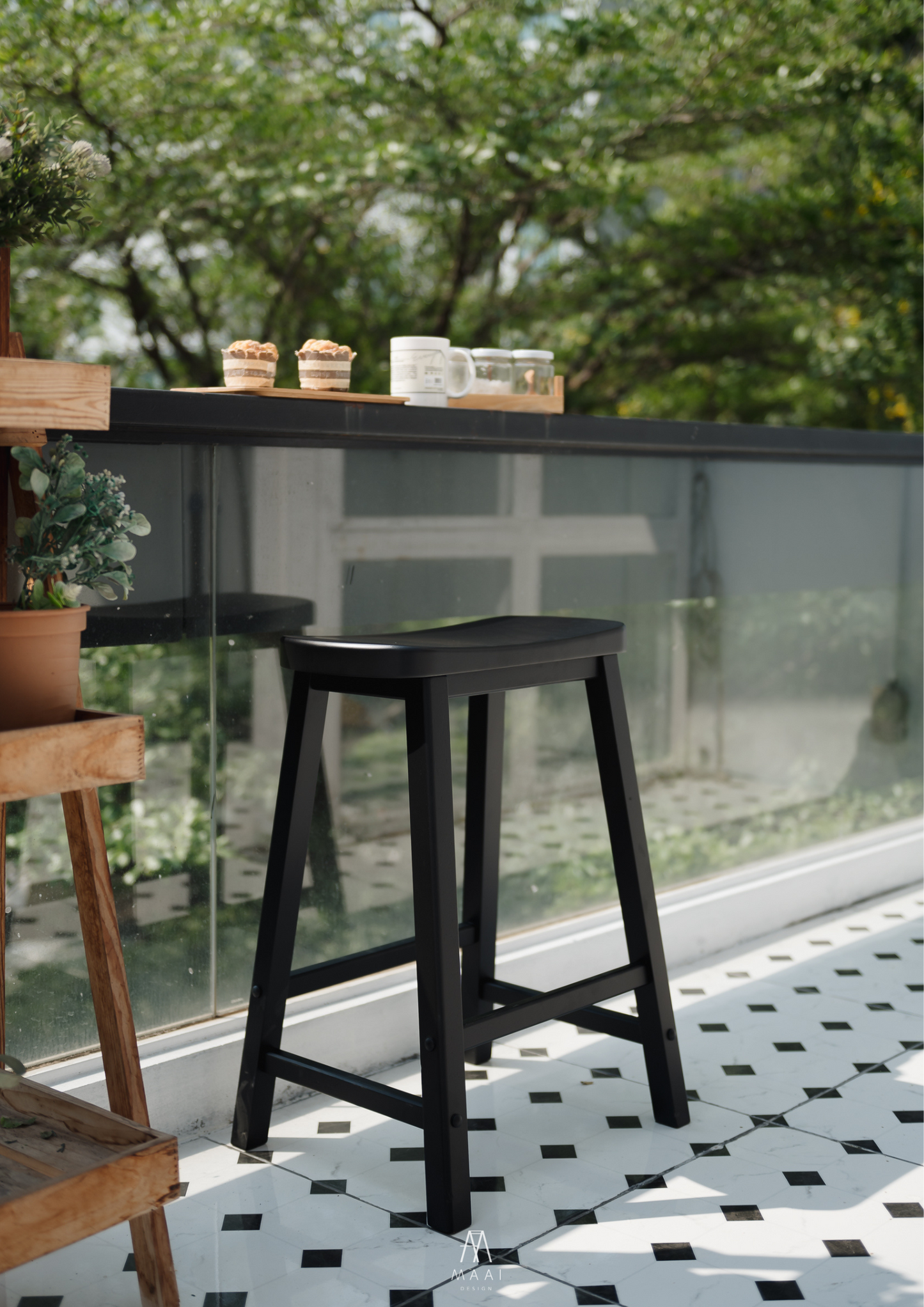 MAAI Design Bakuro stool เก้าอี้นั่งสตูลสูง เก้าอี้บาร์ ประกอบสำเร็จ