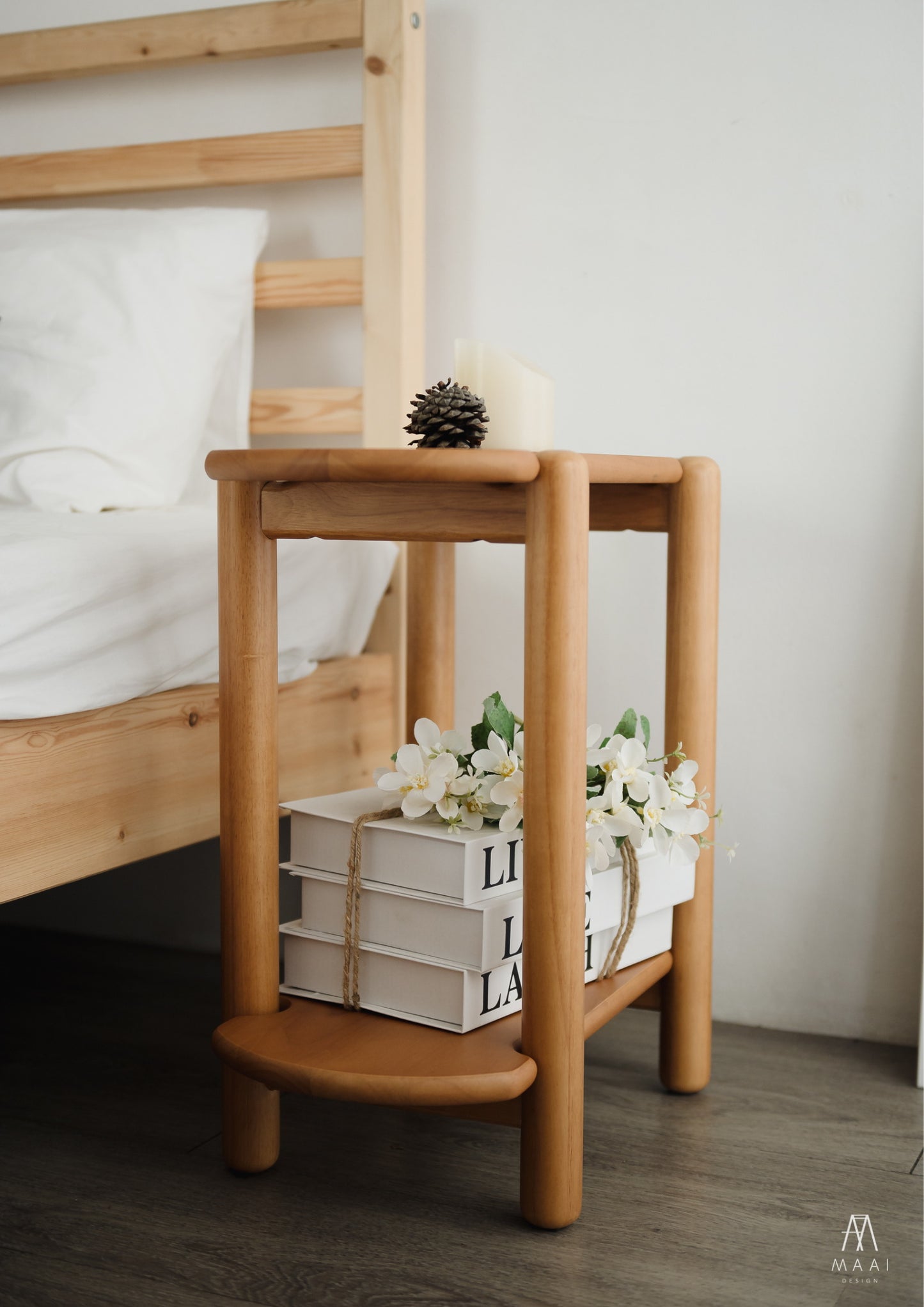 MAAI Design Chisai side table 06207 โต๊ะข้าง ชั้นวางของ 2 ชั้น สไตล์มินิมอล ประกอบสำเร็จ