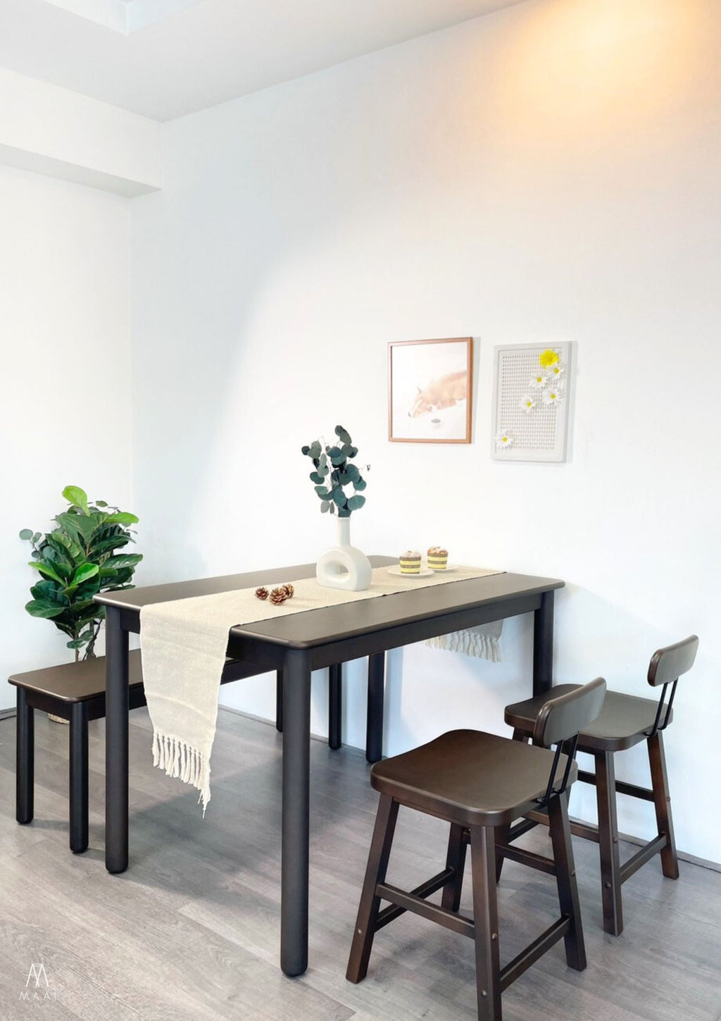 MAAI Design Mazeru stool ที่นั่งสูง45cm เก้าอี้นั่งสตูล สไตล์ญี่ปุ่น พร้อมพนักพิง