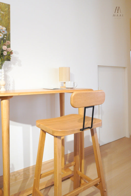 MAAI Design Rezu bar stool ที่นั่งสูง74cm เก้าอี้นั่งสตูล สไตล์ญี่ปุ่น พร้อมพนัก