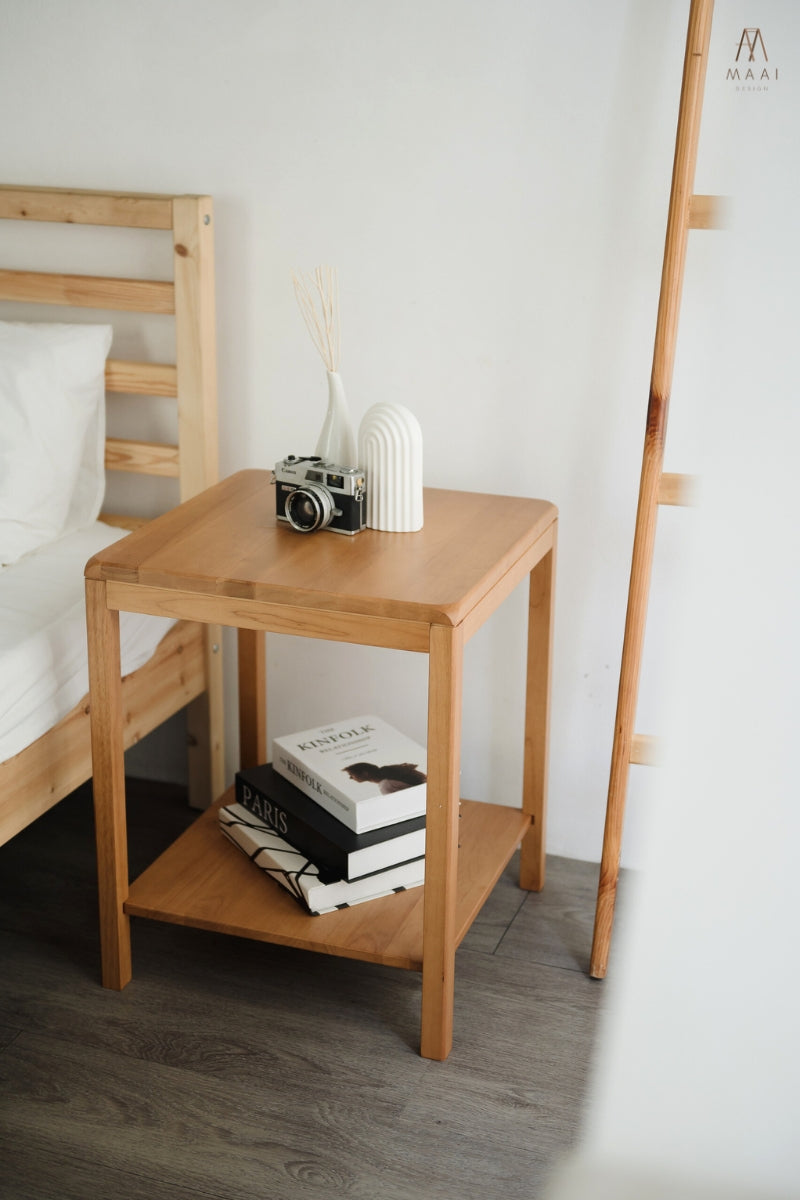 MAAI Design Daburu table 06201 โต๊ะข้าง พร้อมชั้นวางของด้านล่าง ชั้นวางของ