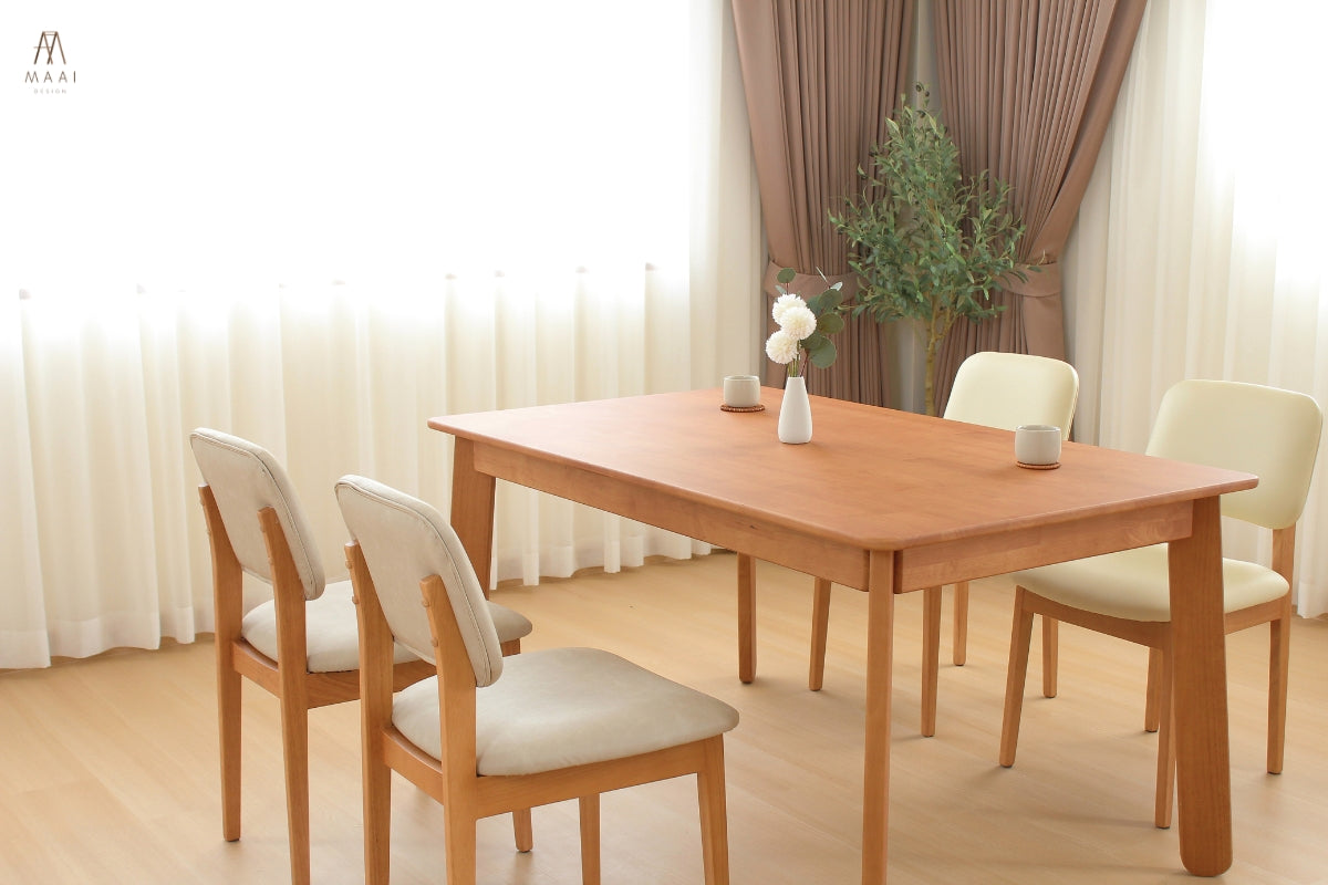 Maai design Dezato table โต๊ะอาหารไซต์ครอบครัว 150 cm / ม้านั่งยาว Kashi bench 150 cm