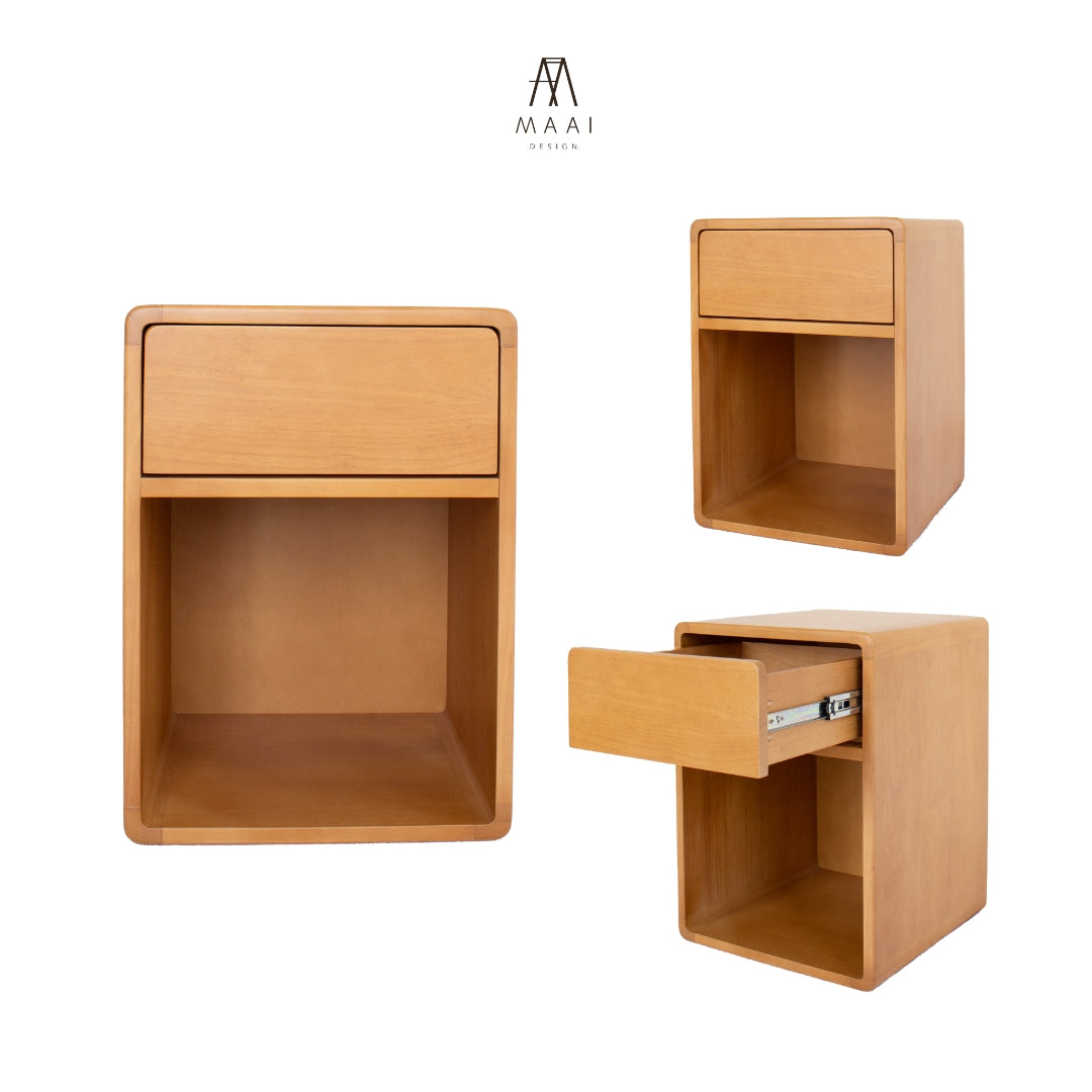 MAAI Design Uneru Side Table โต๊ะข้างช่องขนาดใหญ่ พร้อมลิ้นชักกดกระเด้งpush open