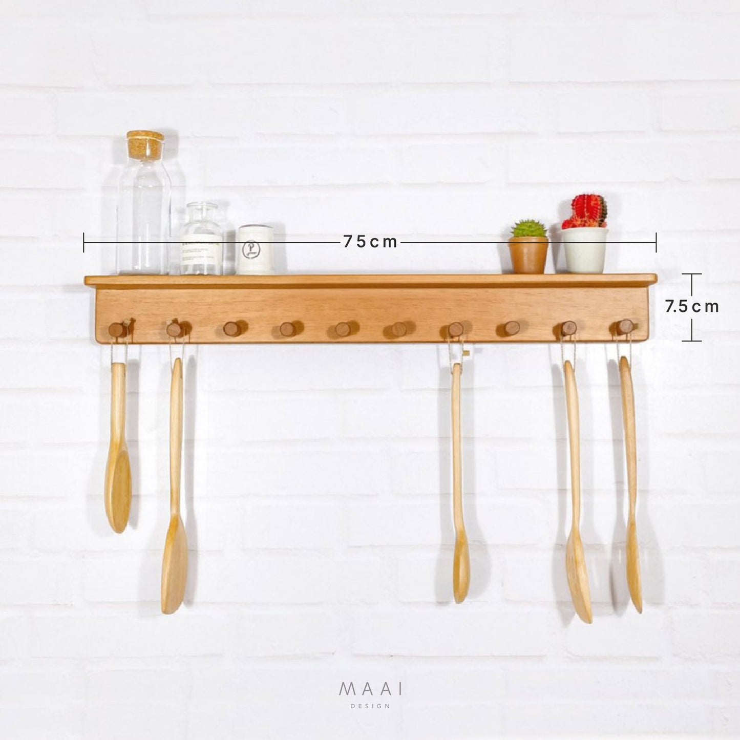MAAI Design Sagaru Hanger ชั้นวางของเสริม ชั้นแขวน สไตล์มินิมอล มูจิ ไม้จริง