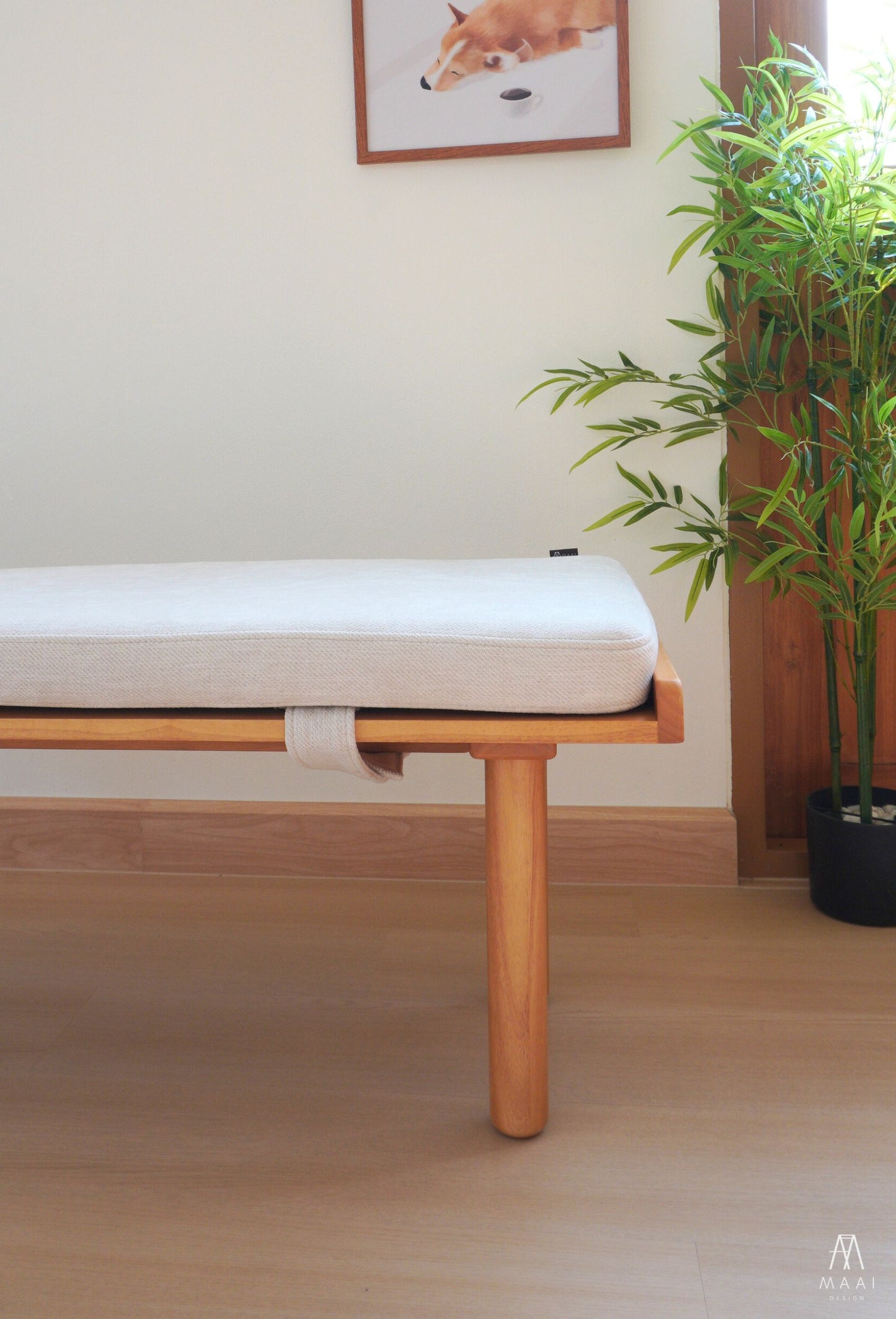 MAAI Design Kira Bench เก้าอี้ม้านั่งยาว 120 cm มีเบาะซักได้ สไล์มินิมอลนั่งได้ท