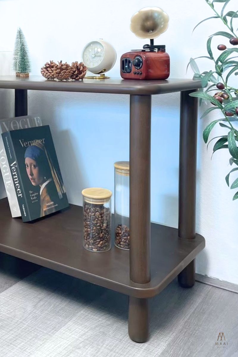 MAAI Design Akino Side Table โต๊ะข้างเตียง,โต๊ะข้างโซฟา วางของ2ชั้น ไม้แท้ สไตล์