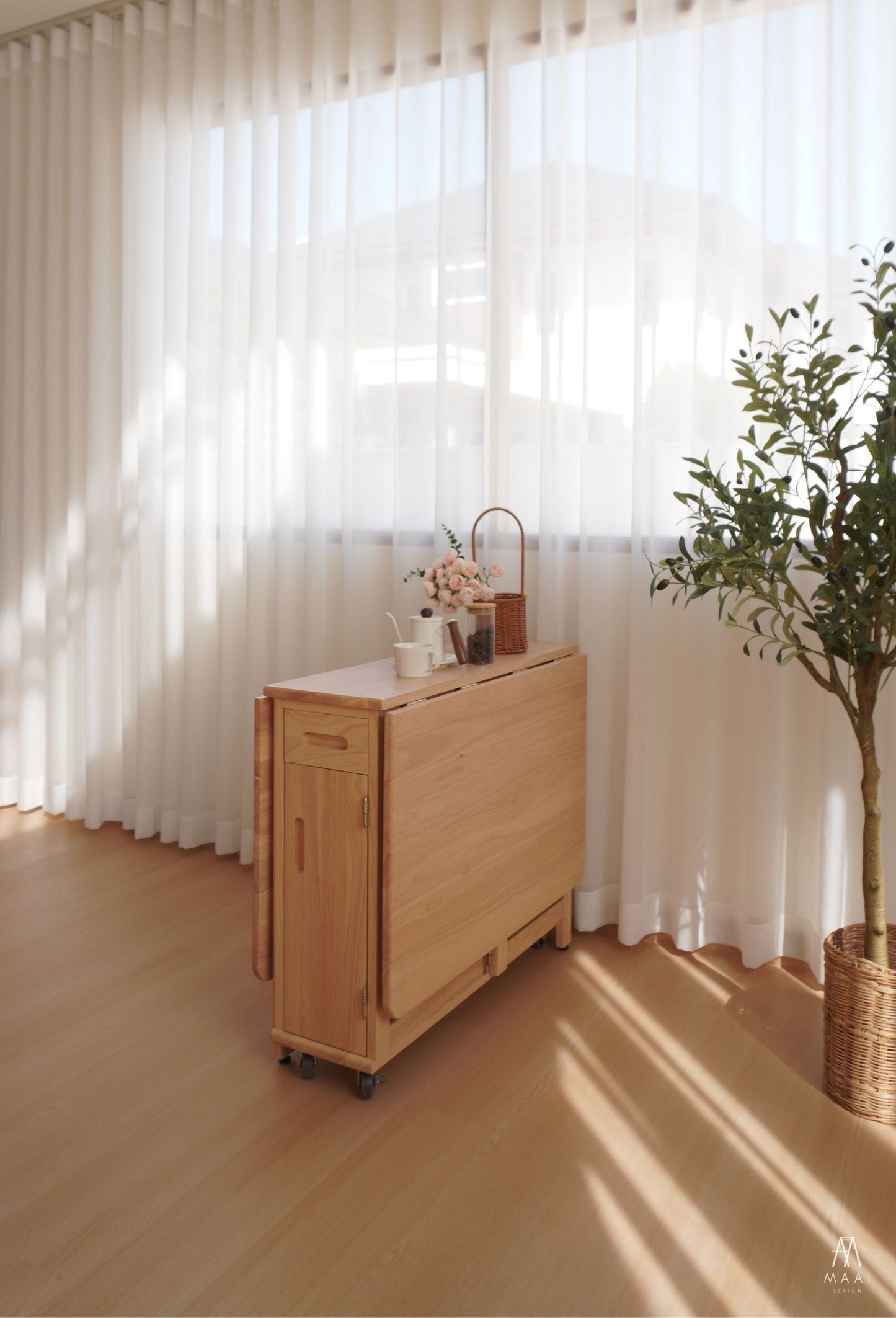 MAAI Design Butterfly table set ชุดโต๊ะพับ พร้อมเก้าอี้พับเก็บได้ 4ตัว ประกอบสำเร็จ โต๊ะอเนกประสงค์