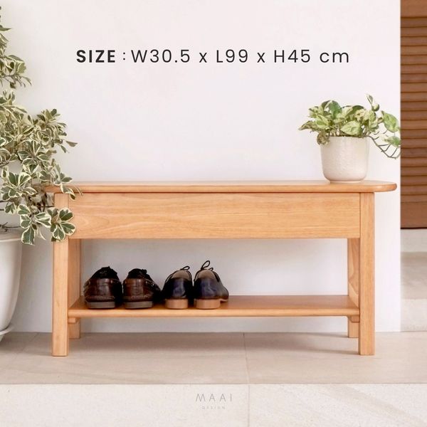 MAAI Design Shusu Bench ชั้นวางรองเท้าพร้อมที่นั่ง ช่วยให้นั่งใส่รองเท้าได้สบายๆ