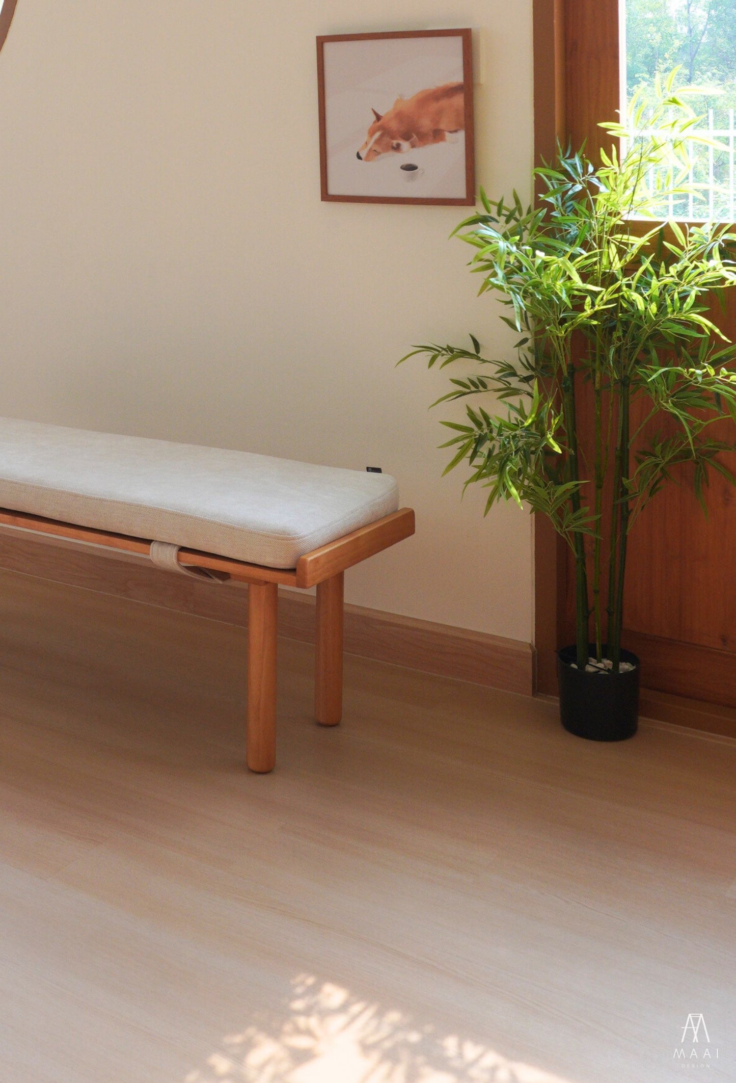 MAAI Design Kira Bench เก้าอี้ม้านั่งยาว 120 cm มีเบาะซักได้ สไล์มินิมอลนั่งได้ท