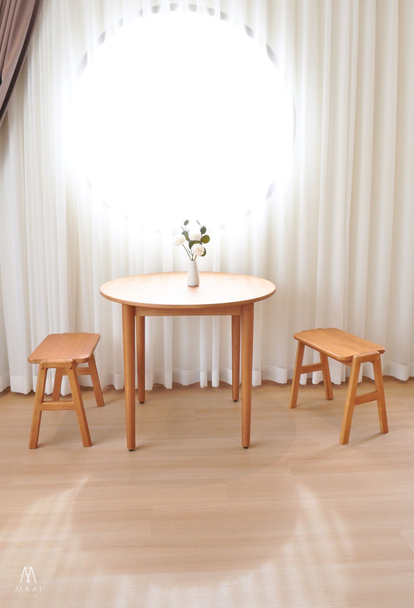 MAAI Design Maru Table โต๊ะทานข้าว ทรงกลม 90x90 สไตล์ญี่ปุ่น มินิมอล โคซี่