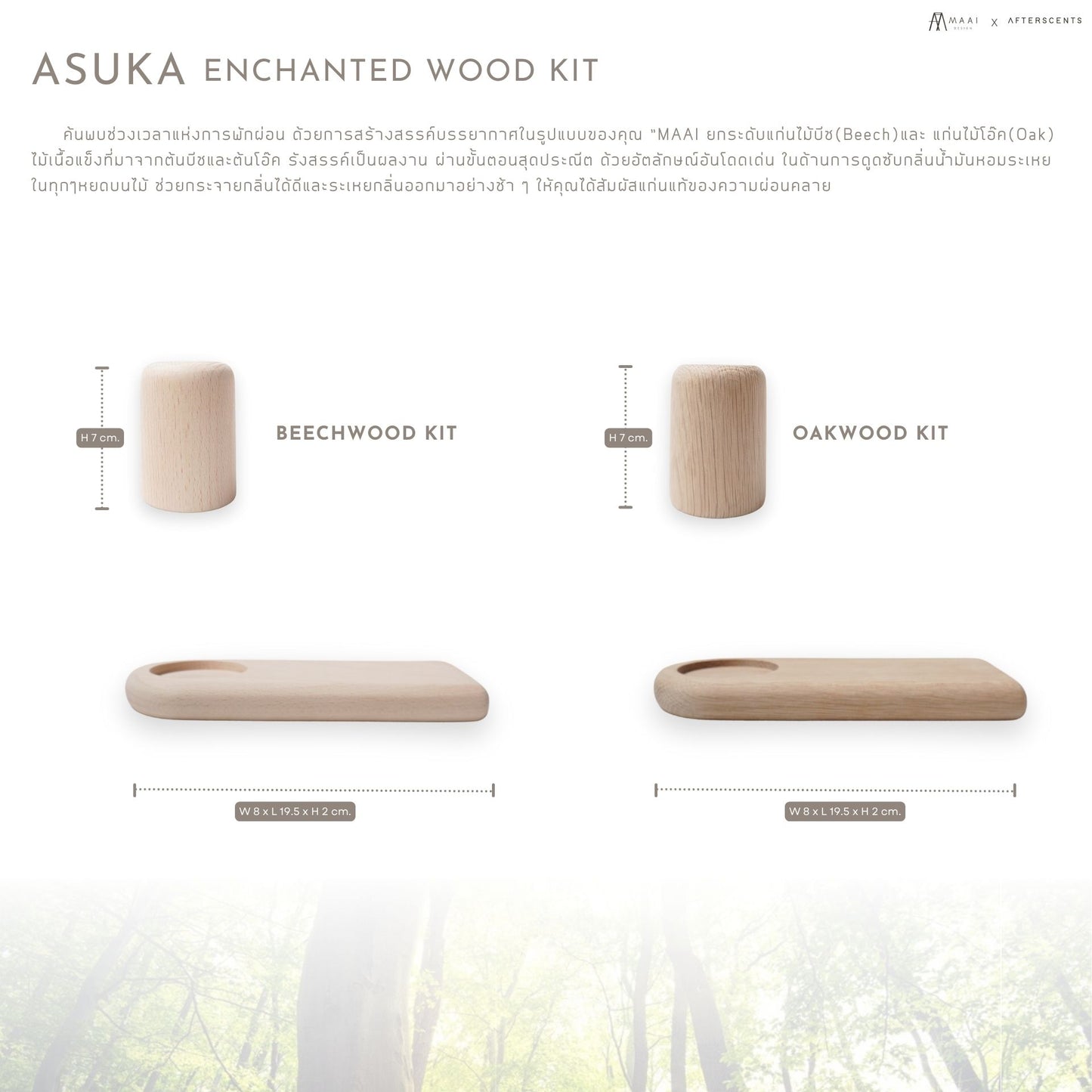 MAAI Design Asuka Enchanted wood kit ชั้นวางชุดแท่นไม้กระจายกลิ่นหอม ของขวัญ-ปรับอากาศ-แต่งห้อง