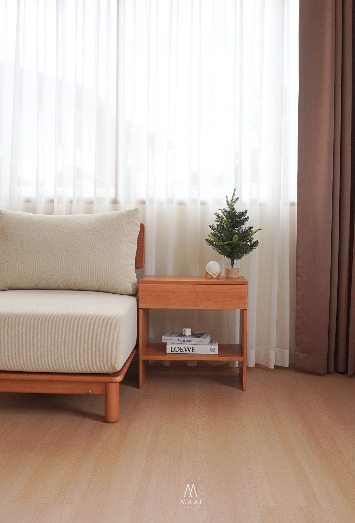 MAAI Design Reina Side Table โต๊ะข้าง สไตล์มินิมอล มีลิ้นชักเก็บของชั้นวางของ แข