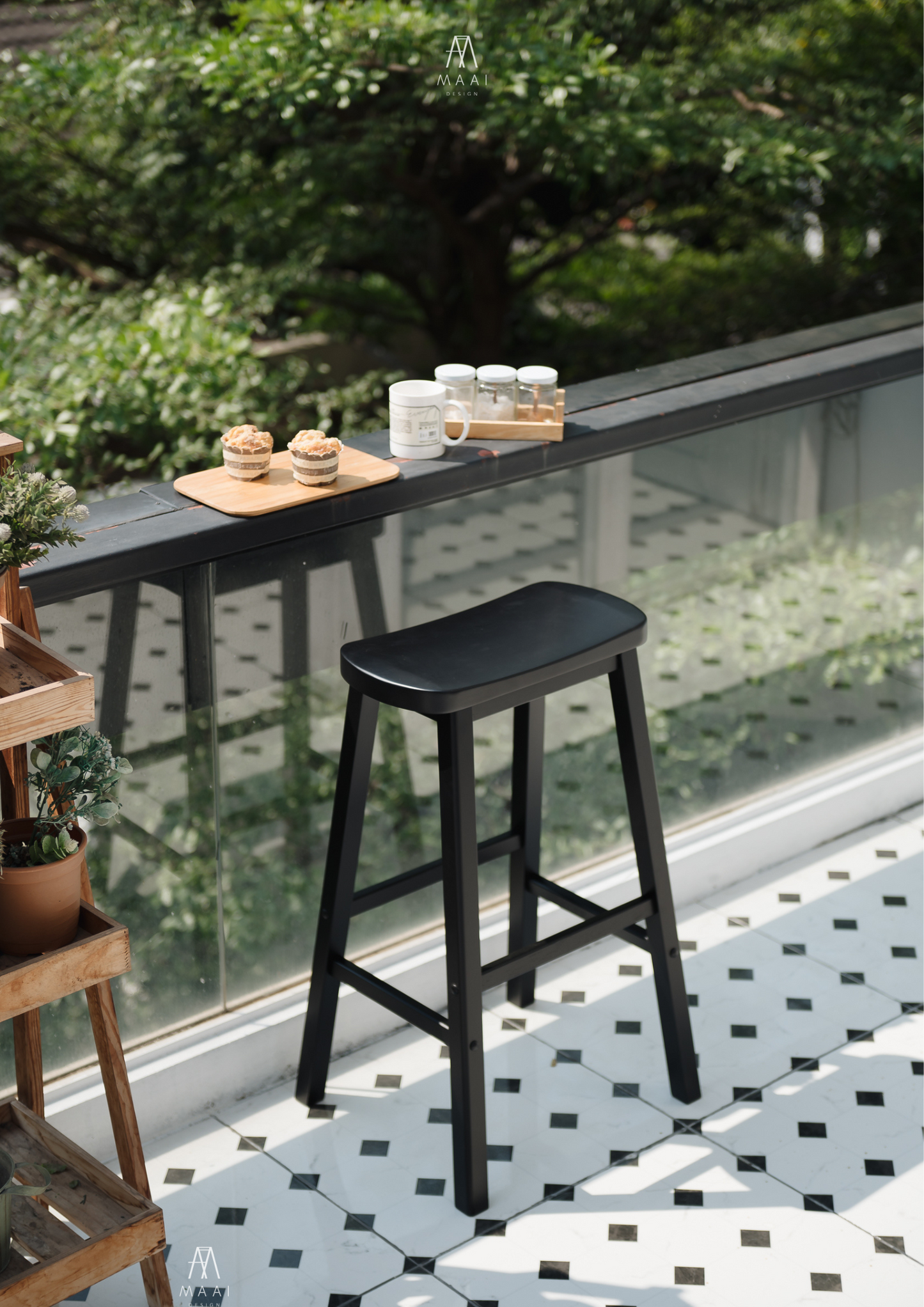 MAAI Design Bakuro stool เก้าอี้นั่งสตูลสูง เก้าอี้บาร์ ประกอบสำเร็จ