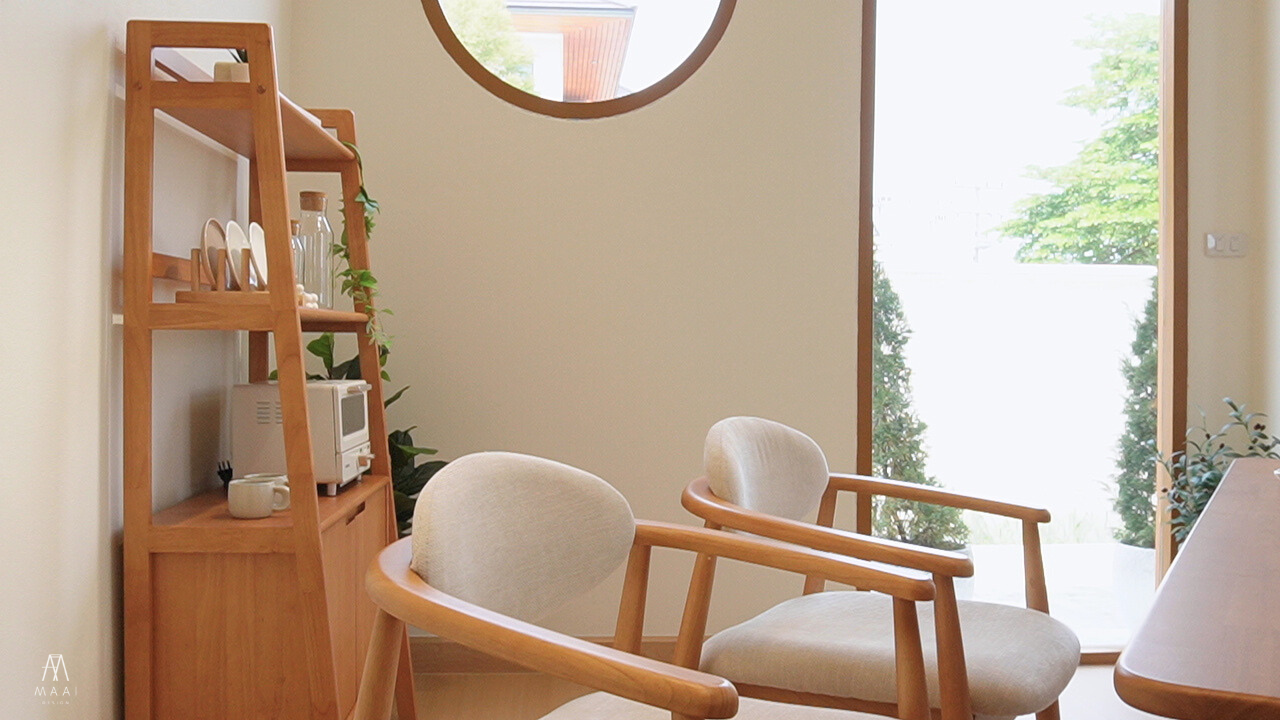 MAAI Design Kiroku chair เก้าอี้เบาะผ้าฝ้าย/หนัง หนานุ่ม มีที่พักแขน เก้าอี้สไตล์ญี่ปุ่น