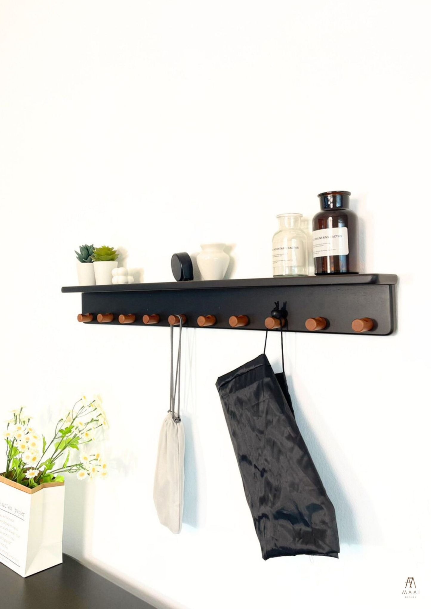 MAAI Design Sagaru Hanger ชั้นวางของเสริม ชั้นแขวน สไตล์มินิมอล มูจิ ไม้จริง