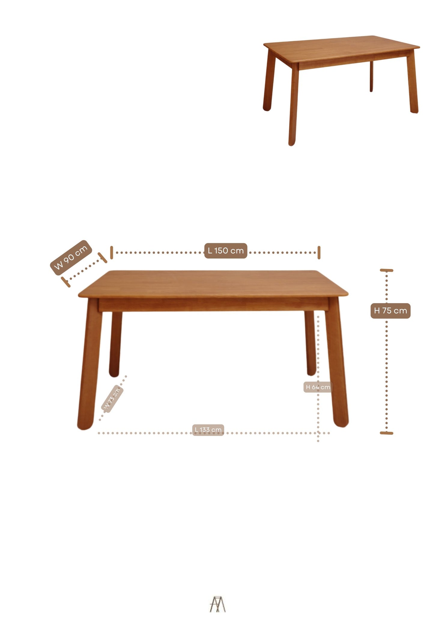 Maai design Dezato table โต๊ะอาหารไซต์ครอบครัว 150 cm / ม้านั่งยาว Kashi bench 150 cm