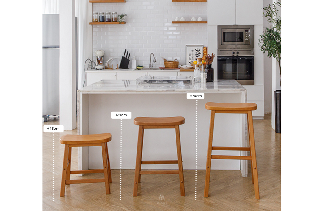 MAAI Design Yokuso stool เก้าอี้นั่งสตูลไม้จริงทั้งตัว ประกอบสำเร็จ